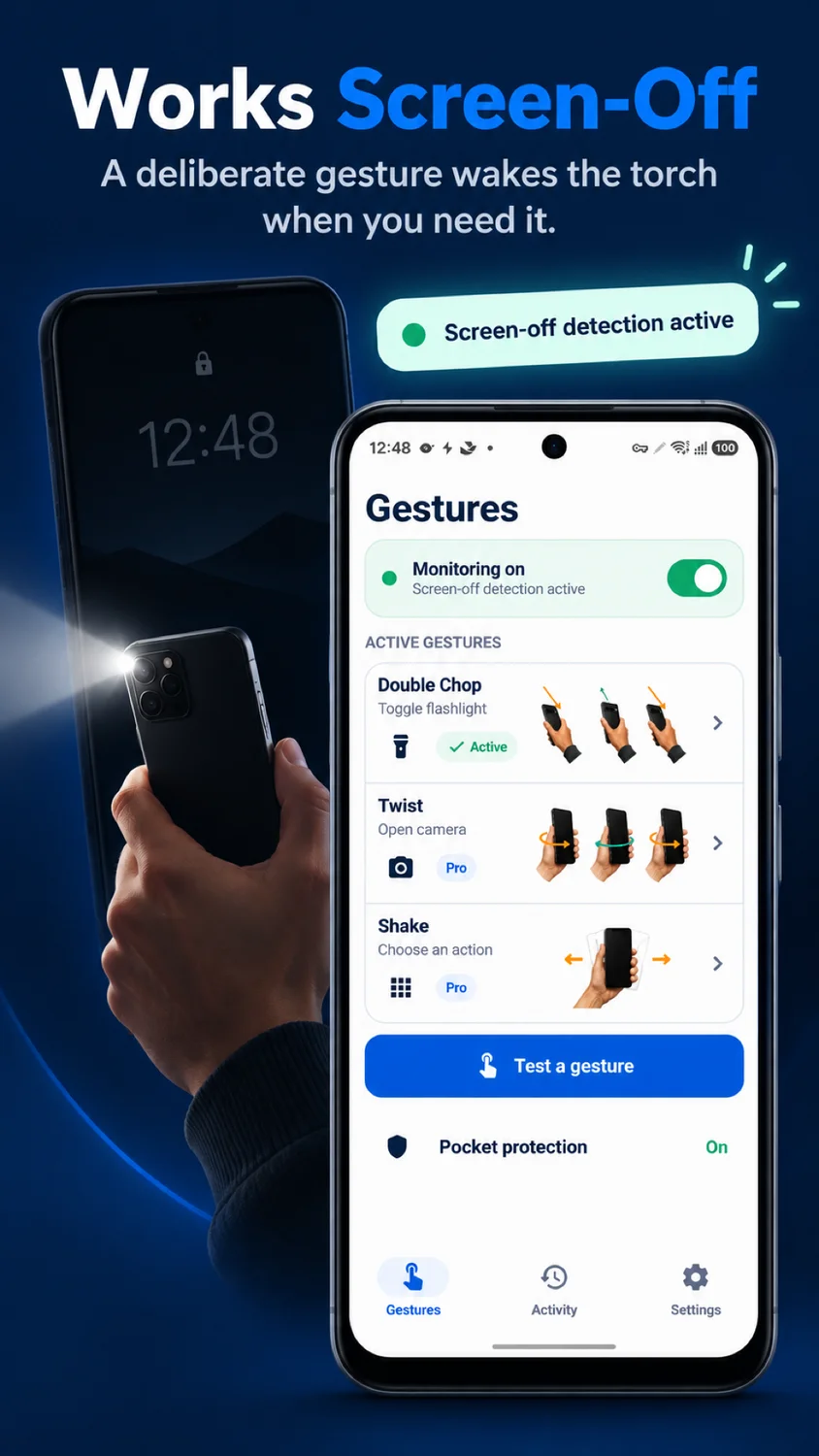 Chop Flashlight: Gesture Torch app screenshot 2