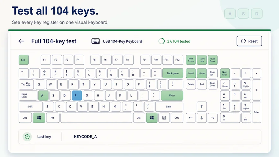 Physical Keyboard Test & Fix app screenshot 1