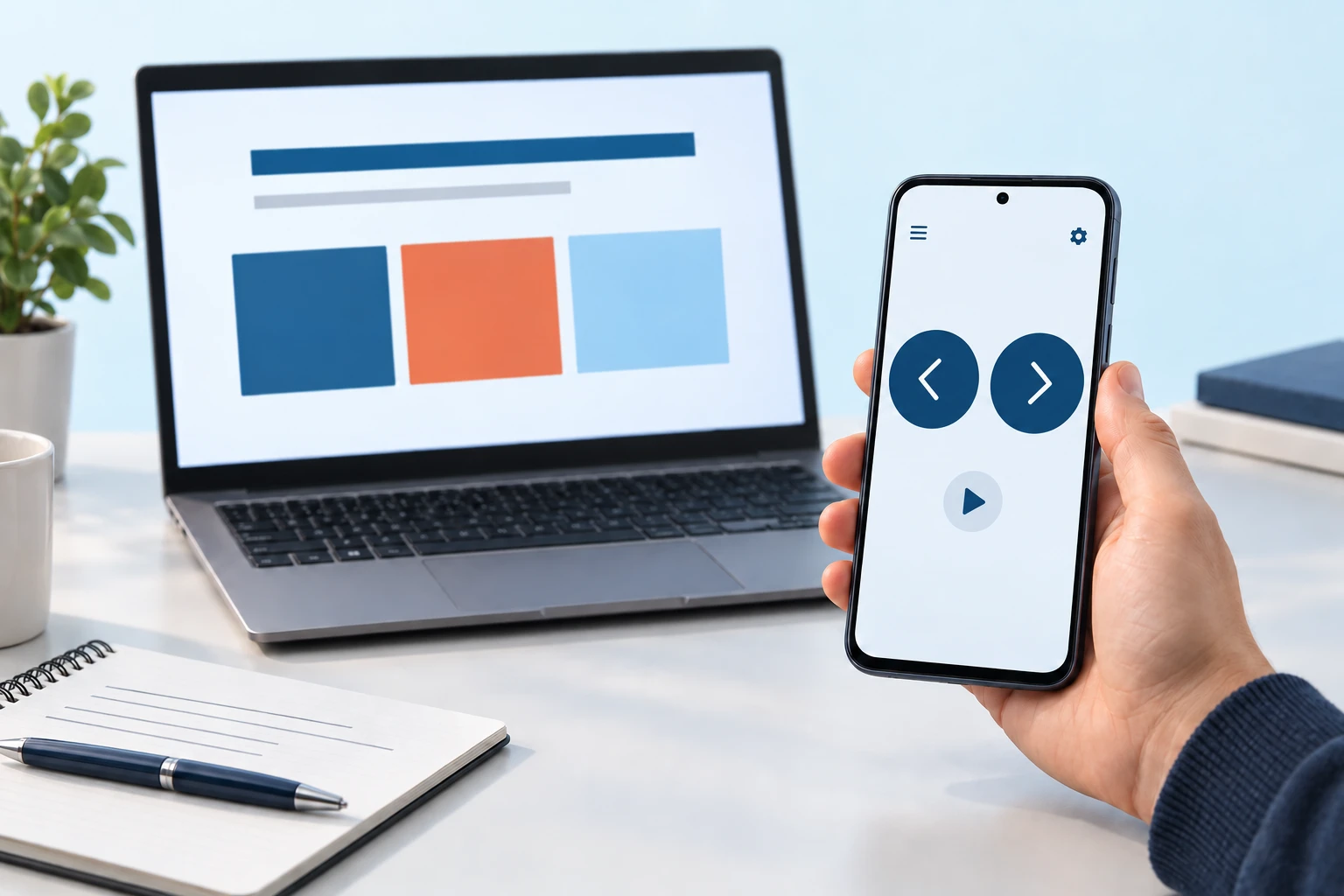 Android phone controlling presentation slides on a laptop over Bluetooth
